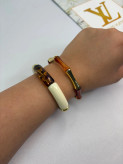 ست گردنبند و دستبند زارا (ZARA) مدل Bamboo با رزین کهربایی/کد۱۶۵