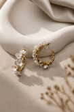 گوشواره حلقه ای گل برجسته/کد 186